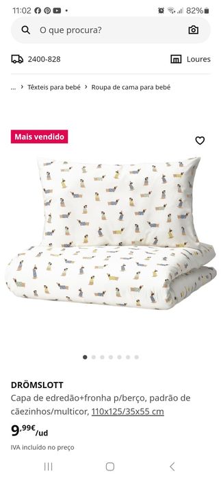 2 conjuntos lençóis berço Ikea
