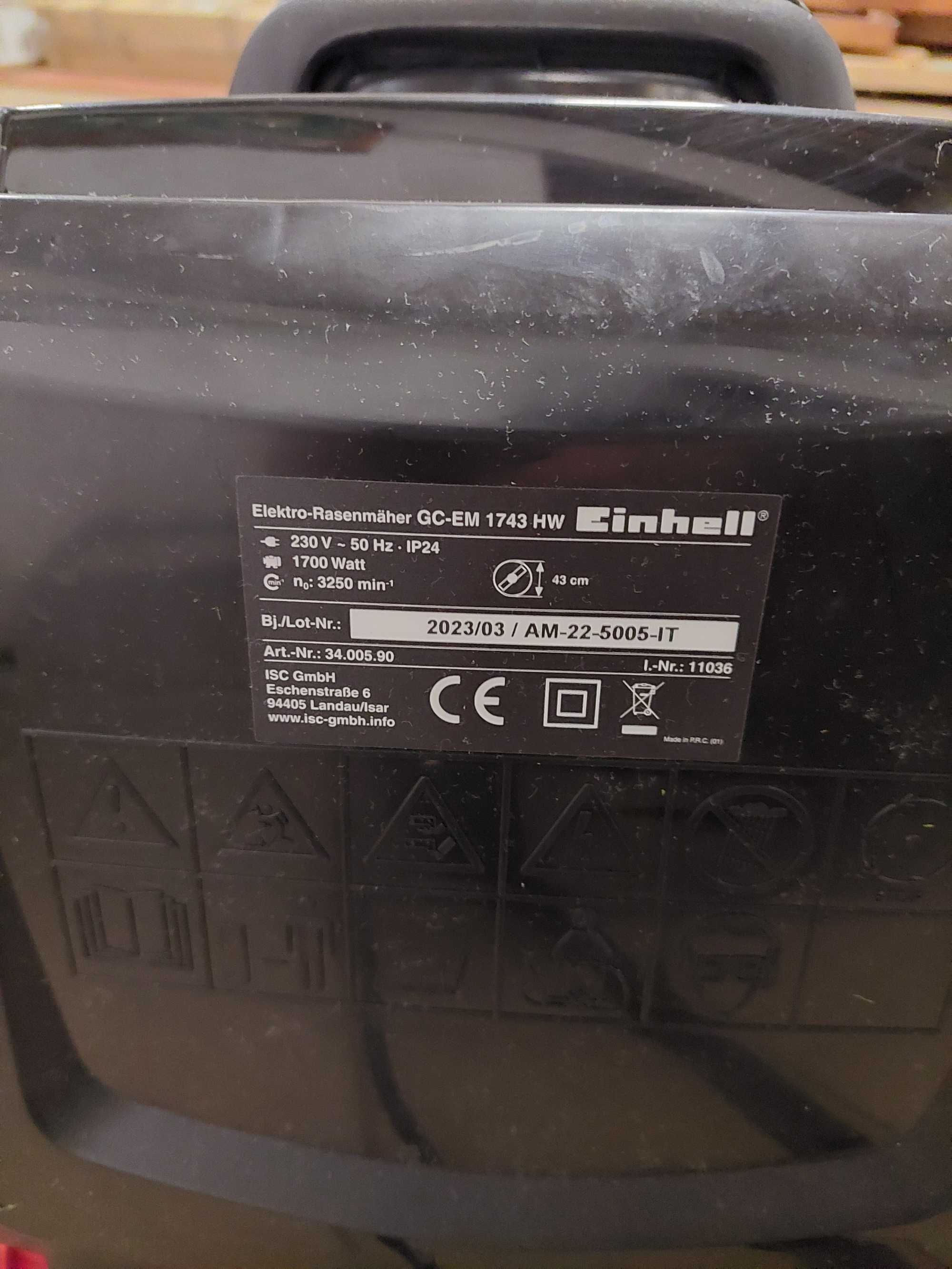 Kosiarka, 1700 W, 230 V, Czerwony/Czarny Einhell BG-EM 1743 HW