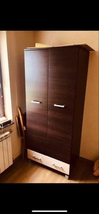 Szafa szuflady dwudrzwiowa szafka brąz beż