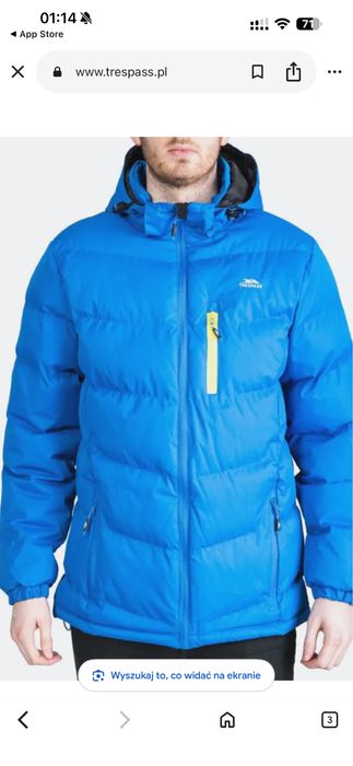 Trespass kurtka pikowana elektryczny niebieski CASUAL MĘSKA BLUSTERY S