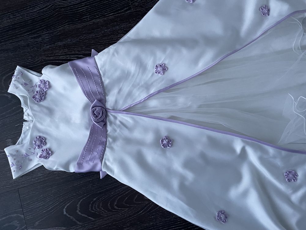 Sukienka dziewczęca długa balowa tiul komunia księżniczka 110 cm