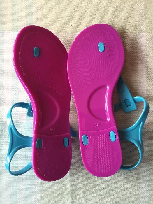 Nowe sandały meliski kolorowe fioletowo niebieskie r. 36 CISHKY 23cm