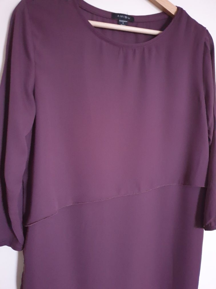 Bluzka elegancka , asymetryczna , fioletowa