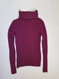 Гольф водолазка женский Madeleine в рубчик шерсть свитер