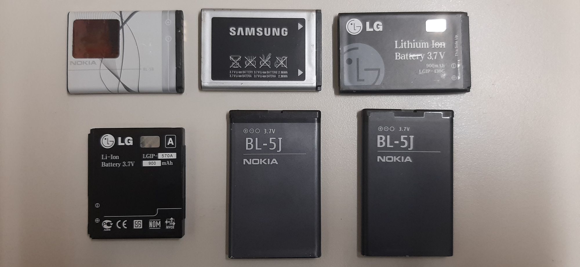 Baterias para telemóveis Nokia, Lg e Samsung