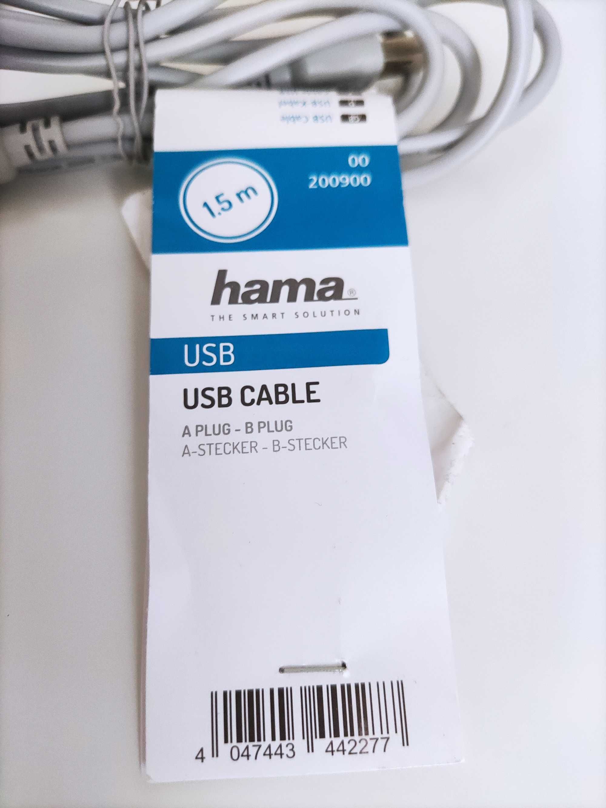 Nowy kabel HAMA 1,5m USB A-USB B laptop / PC - drukarka / skaner / fax