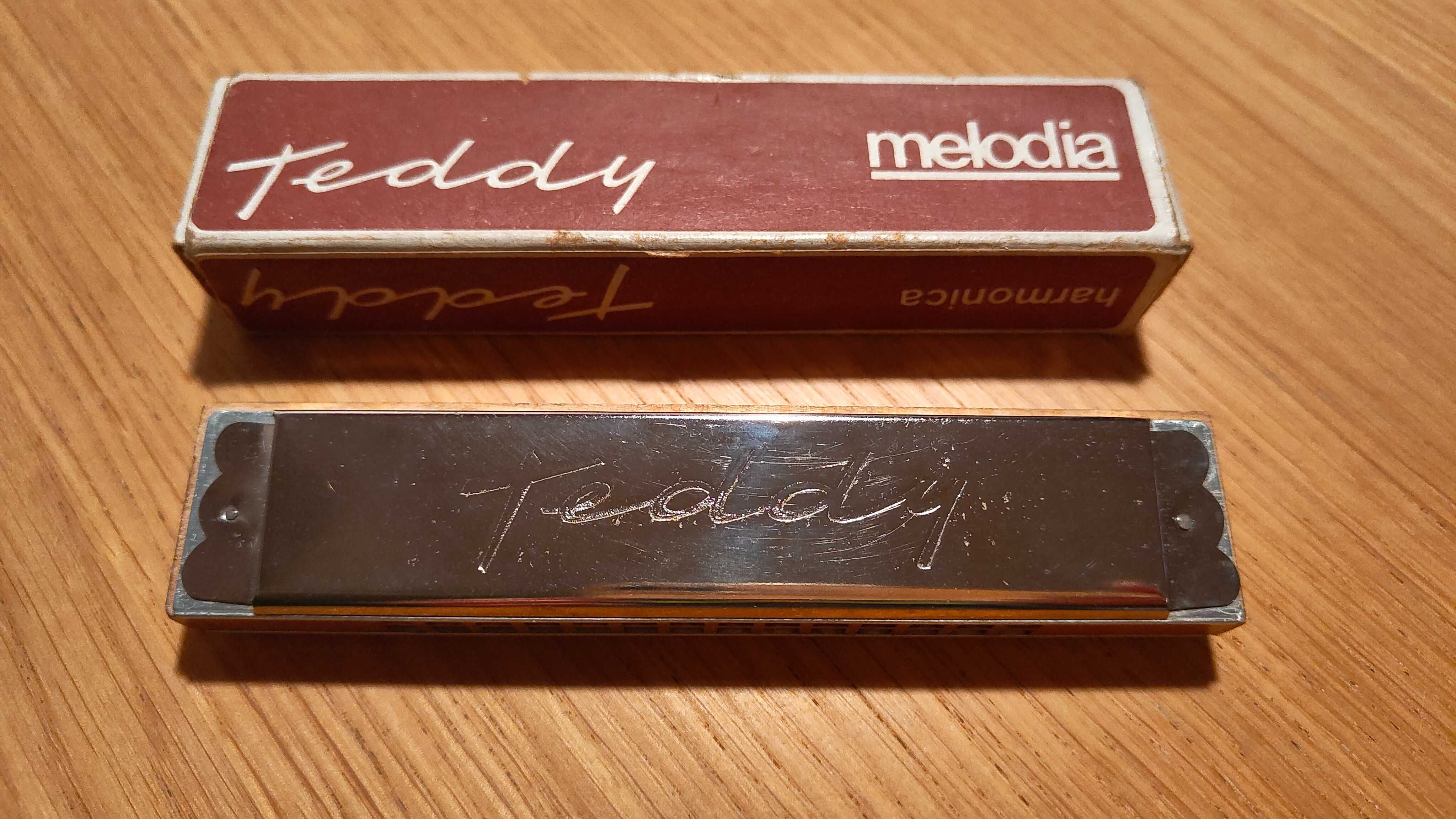 Polska harmonijka ustna Teddy Melodia harmonica czasy PRL instrument