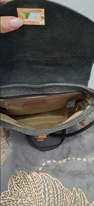 Elegancka torebka listonoszka skóra natura Vera Pelle Haly