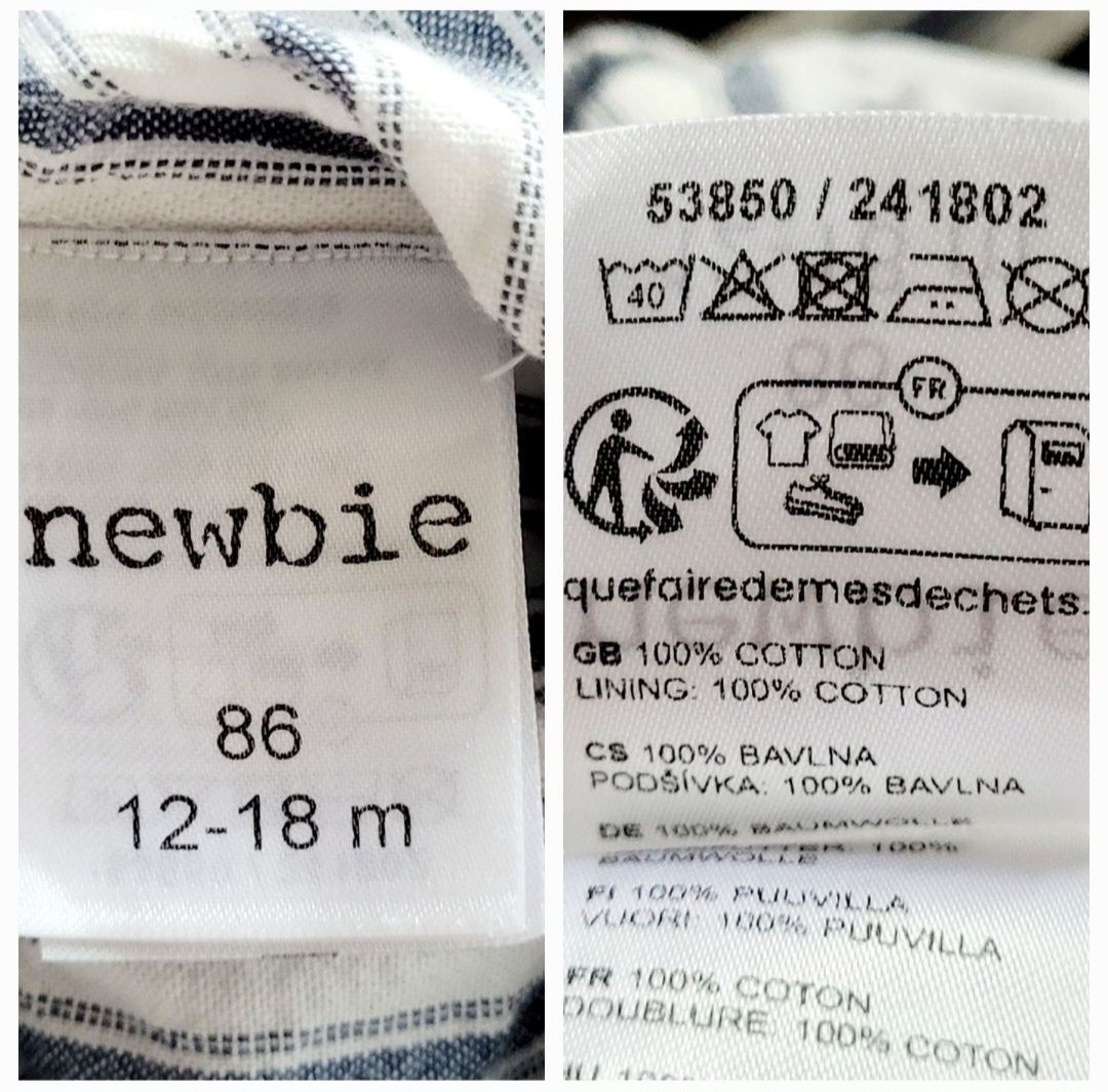 Kombinezon 86 ogrodniczki spodenki bloomersy w paski styl marynarski