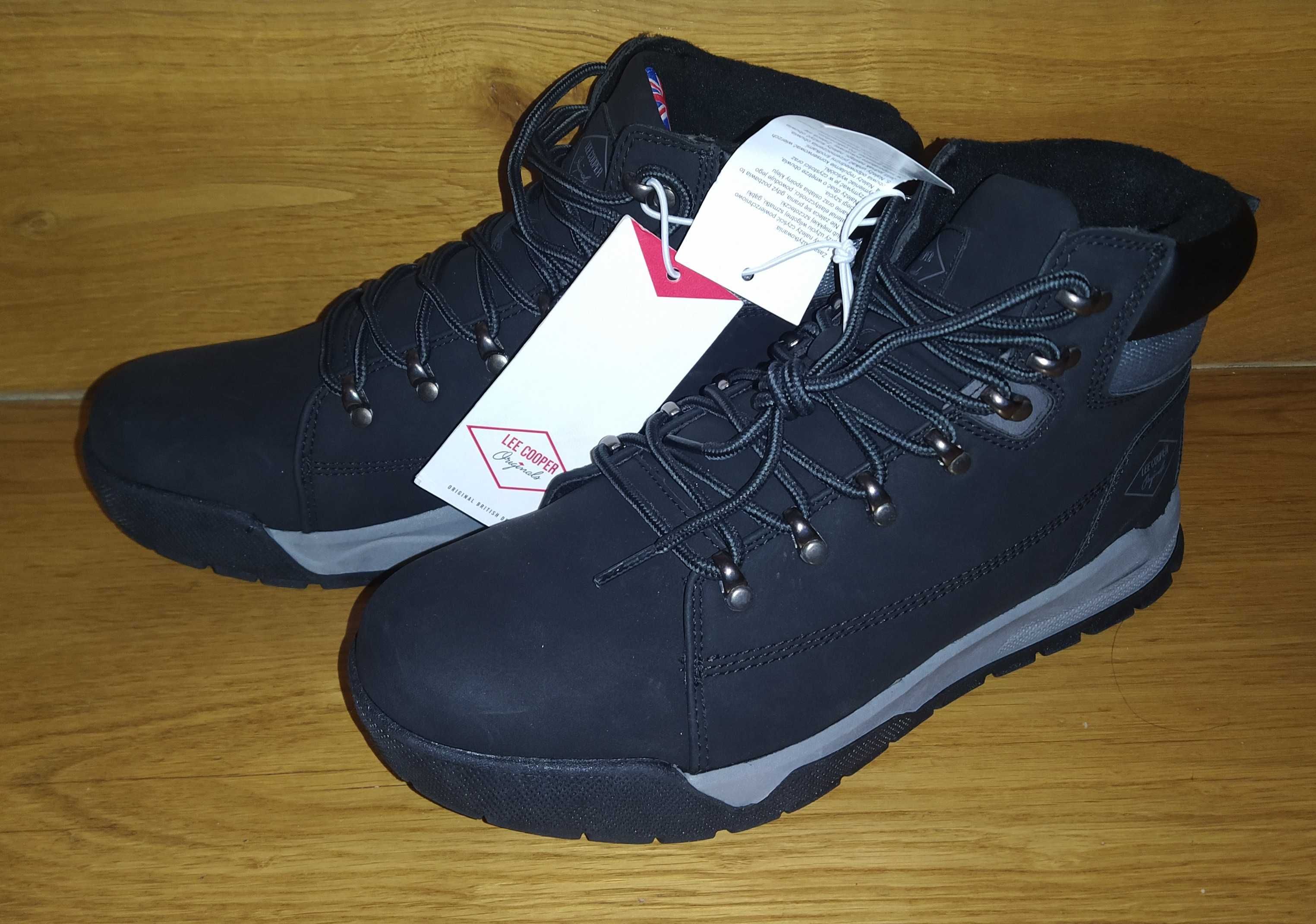 Buty męskie zimowe LEE Cooper trapery trekking czarne 41, 42, 43 NOWE