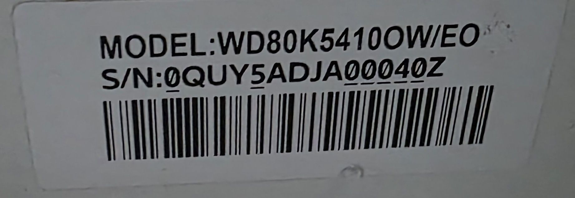 Pralko-suszarka Samsung WD80K5410OW AddWash