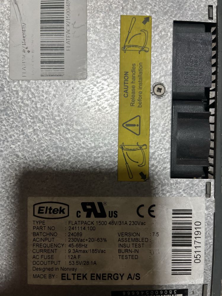 Eltek flatpack 1500 48V 31A (блок живлення)