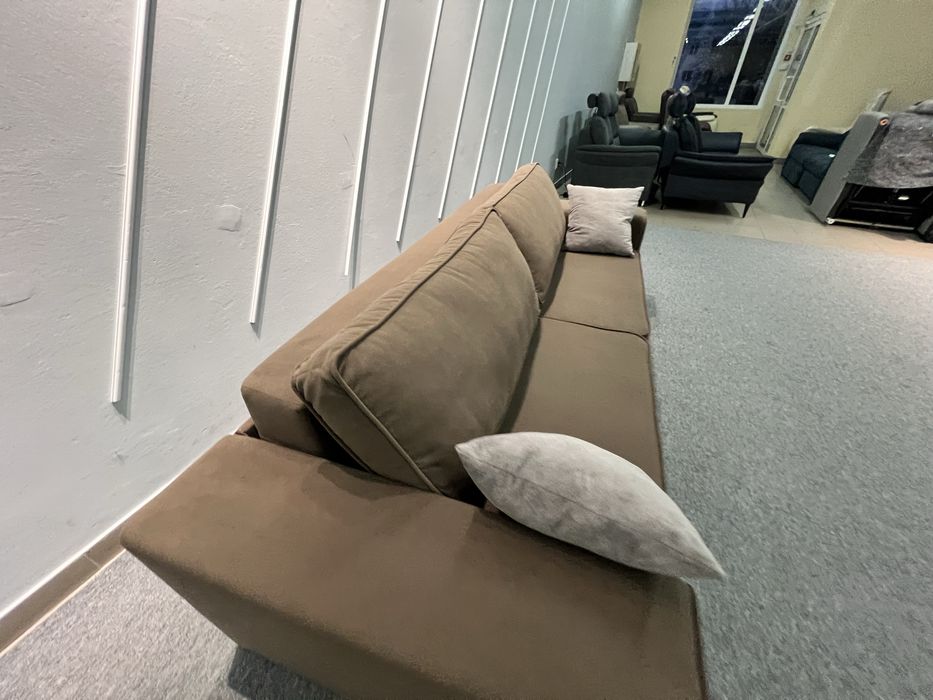 Новий розкладний диван велюр трійка