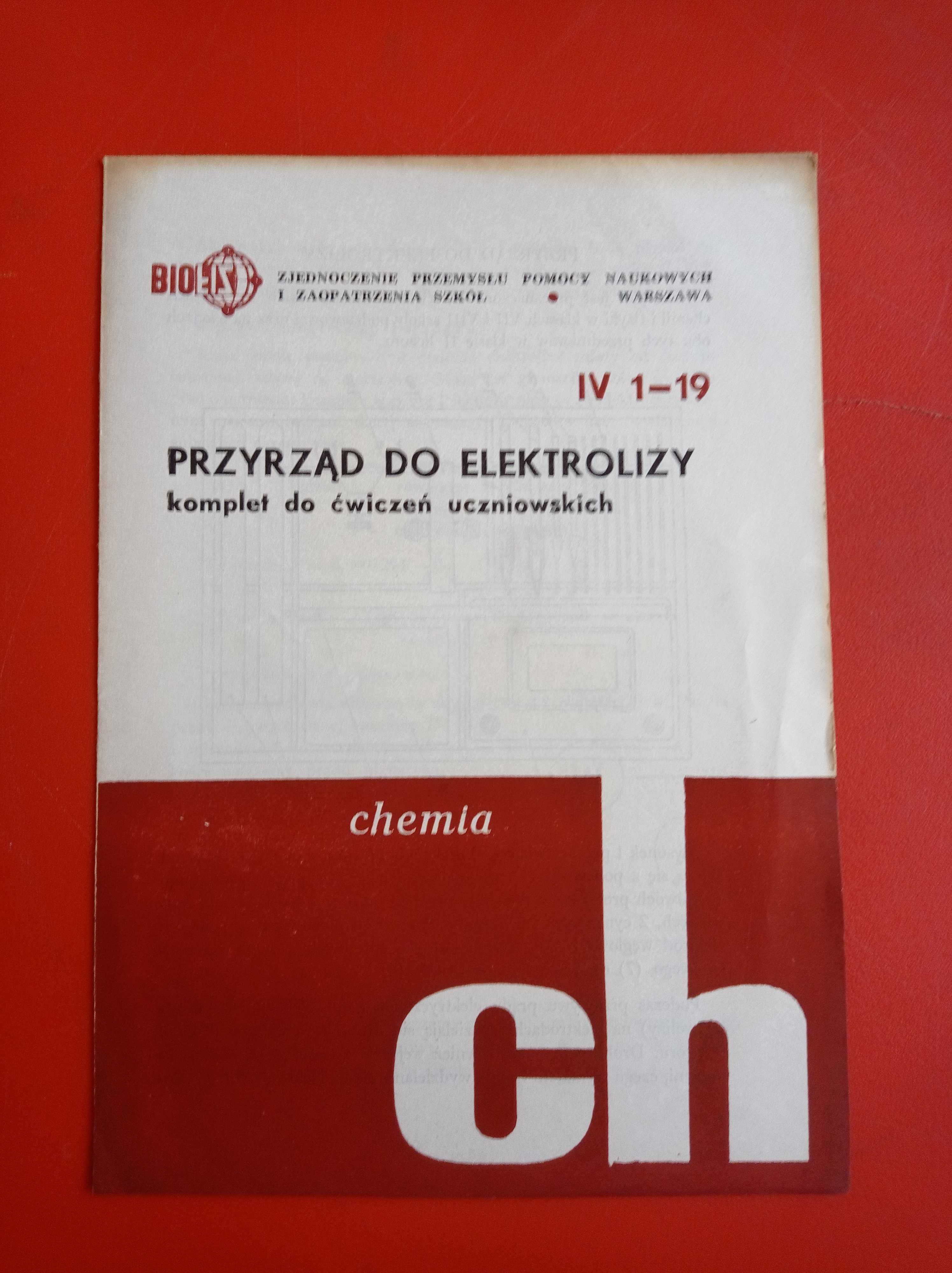 BIOFIZ, Przyrząd do elektrolizy, chemia, IV 1-19