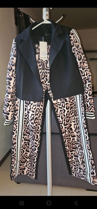 Conjunto Calça e Casaco Leopardo Vinceotto Novo