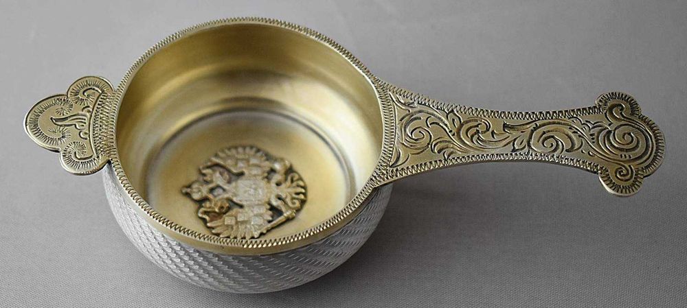 Srebrny kowsz (czerpaczek) do trunków