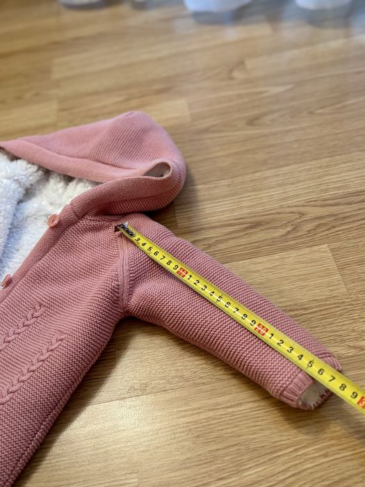 Теплий в’язаний конверт/комбінезон для немовляти 0-6 місяців