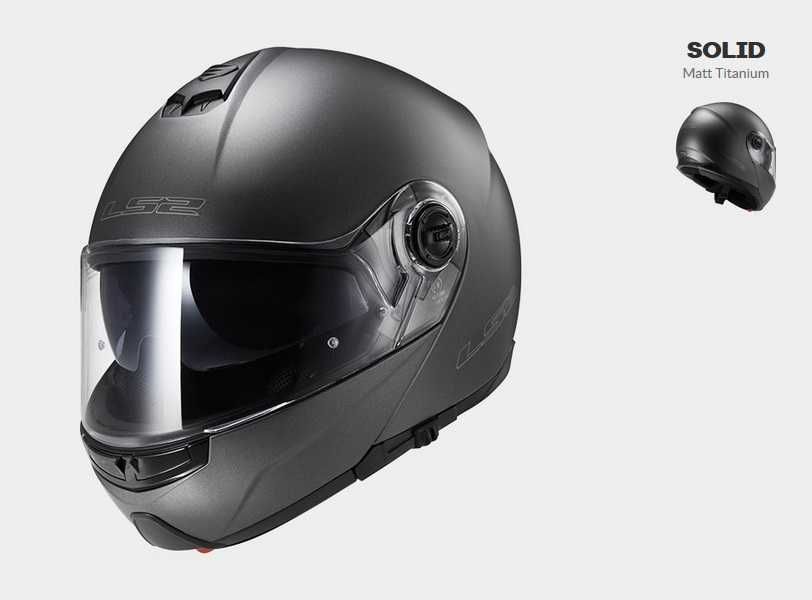 Kask motocyklowy szczękowy LS2 FF325 STROBE SOLID MATT TITANIUM XL