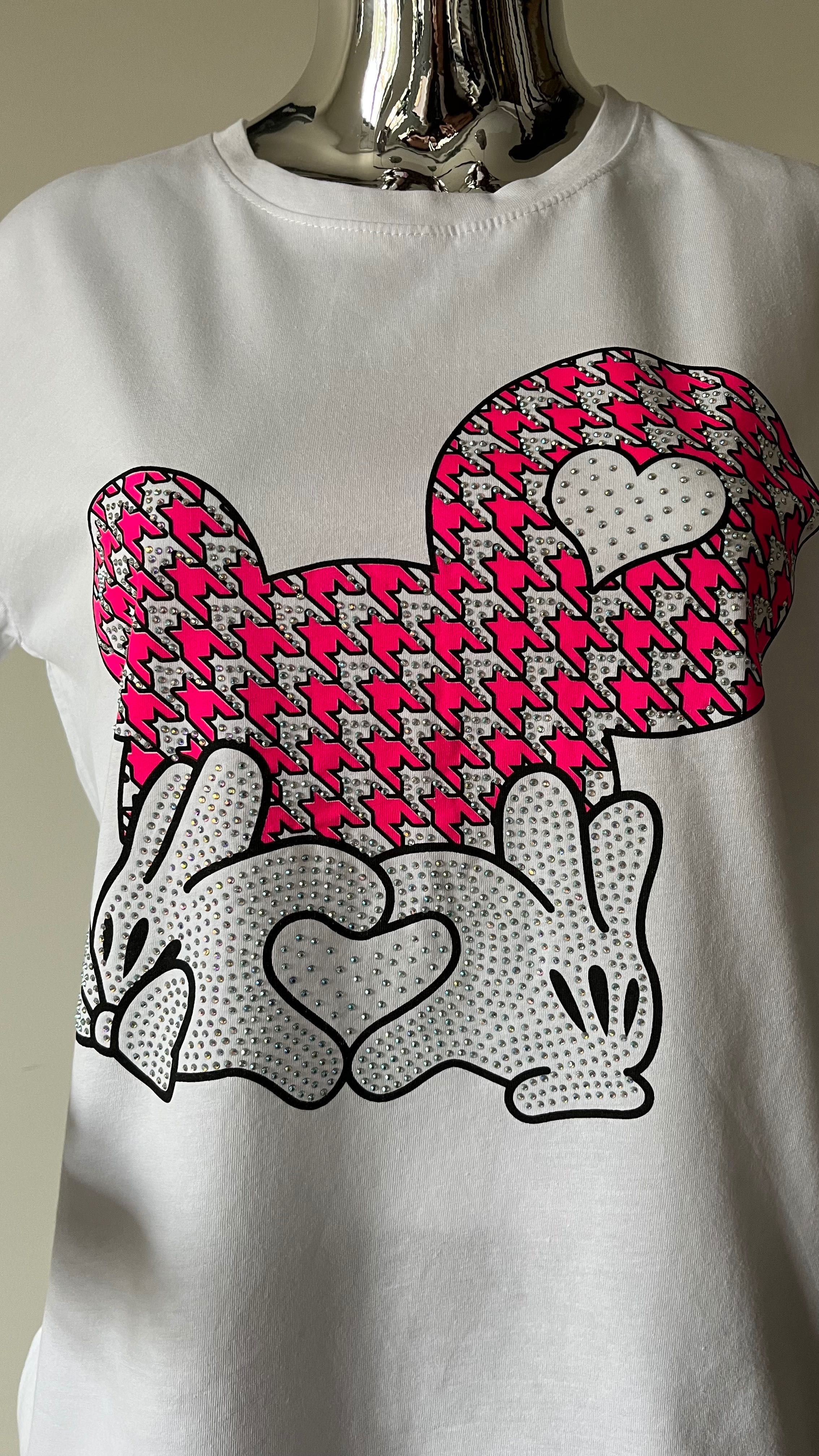 T-shirt Biały z cekinami S,M i L