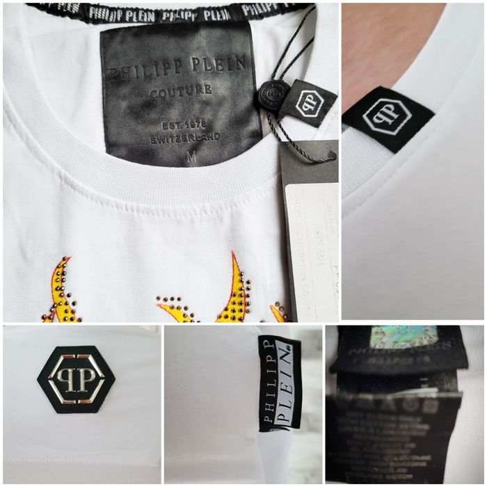 Philipp Plein Koszulka T-Shirt męski Skull  płonąca Wyprzedaż