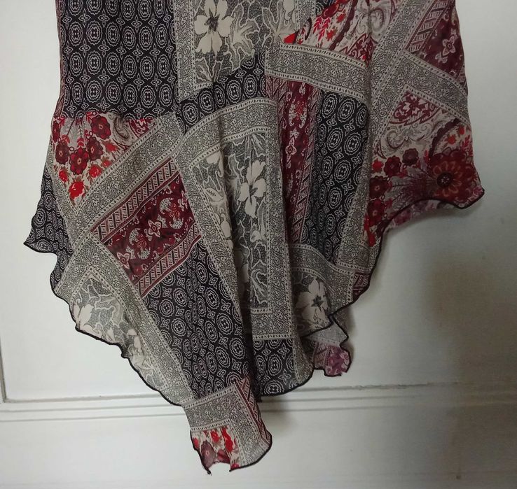 Asymetryczna spódnica z falbanami, boho hippie etno retro, M / L/ XL