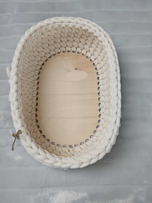 Piękny Koszyk ze sznurka bawełnianego