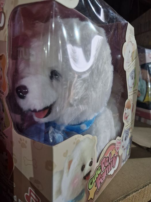 Музичний інтерактивний плюшевий песик на пульті-повідку,собачка ходить