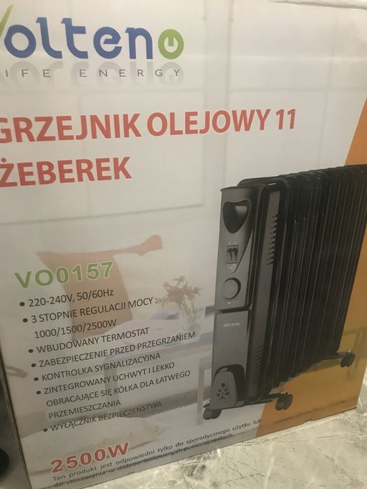 Grzejnik olejowy 11 żeberek 2500 W czarny