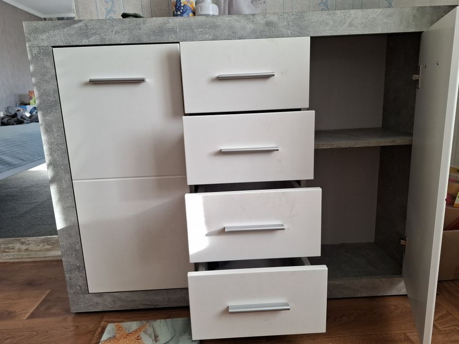 Комод біло-сірий, тумба