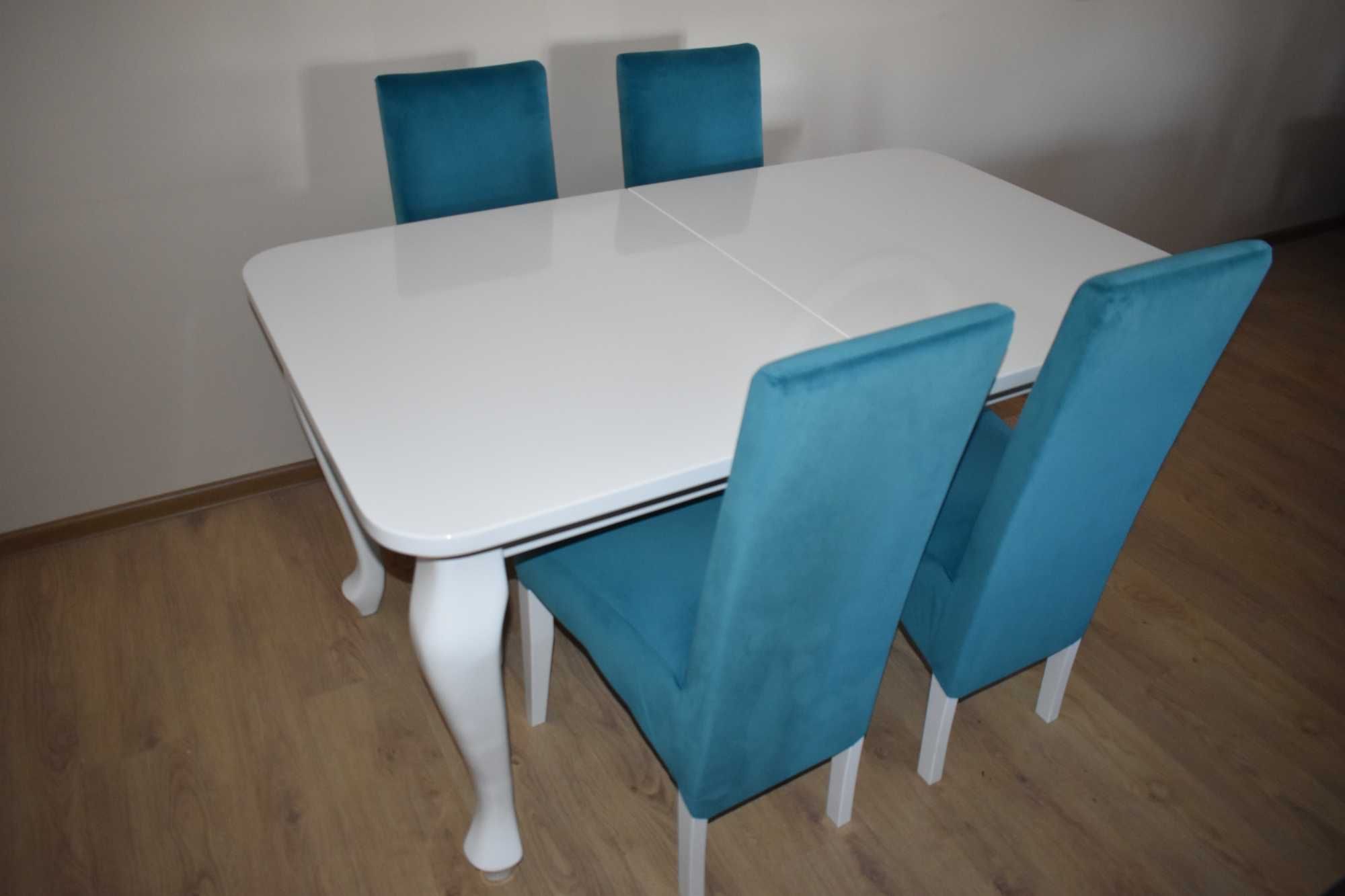 Stół + krzesła białe , ludwik