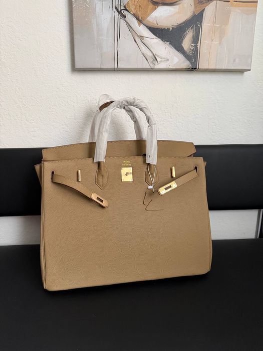 Сумка Hermes Birkin велика | шкіра | чорна, тауп, бежева