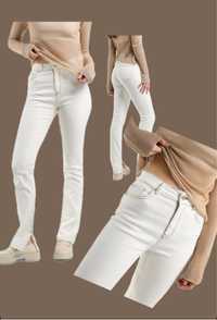 Білі Джинси скінні білі джинси з розрізами