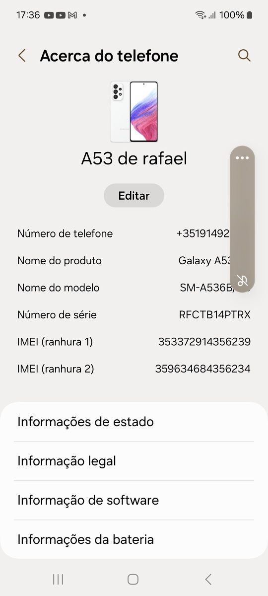 Telemovel  Samsung  Galaxy  dual simS23  em