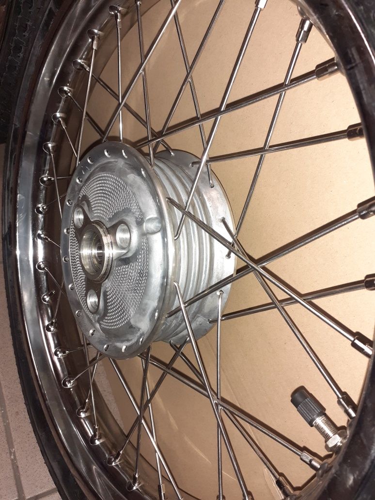 Nowe wycentrowane kola jawa 50 mustang kaczka pancerka r16" pl