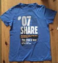 Koszulka , t-shirt z krótkim rękawem dla chłopca, niebieska, 128-134