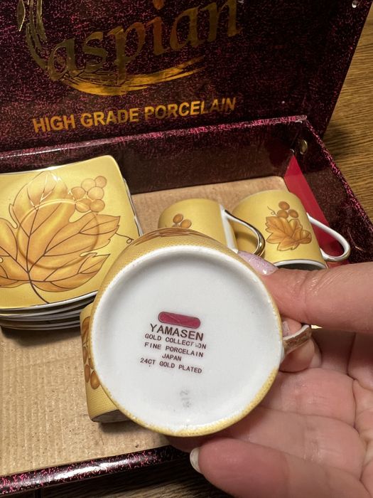 Набор кофейный , фарфор, позолота, новый, коробка без перегородок оста