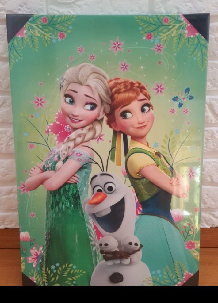 Obraz Kraina Lodu Frozen Anna Elsa nowy w folii 60x40 wystrój pokoju