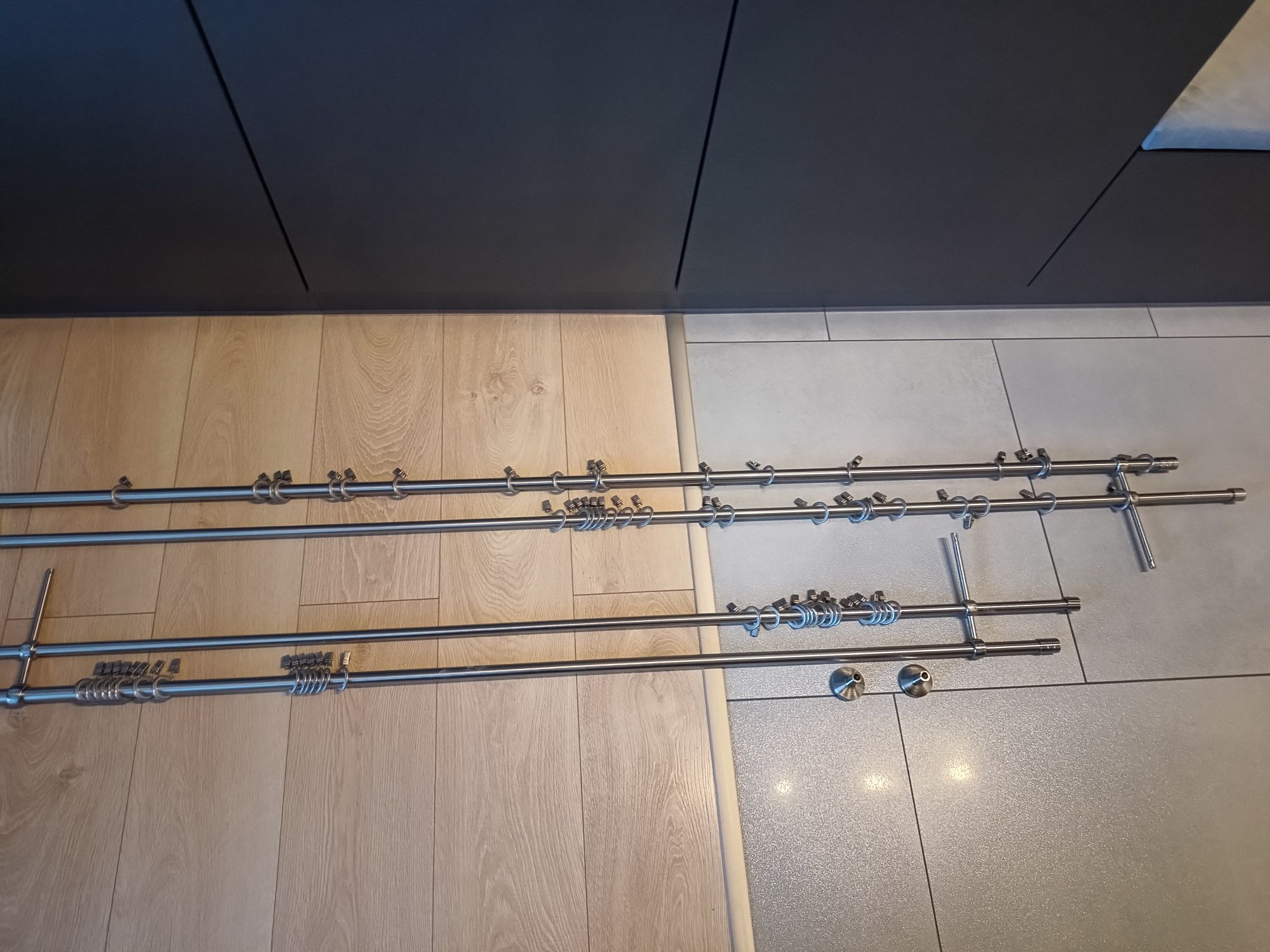 Karnisz podwójny Inspire Forio 140 cm z żabkami stan bardzo dobry