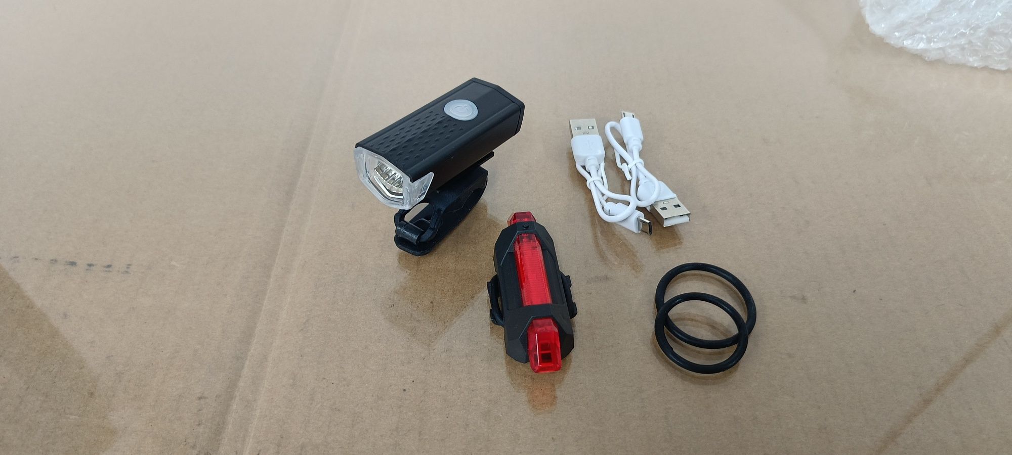 Lampki rowerowe Przód i Tył LED USB.