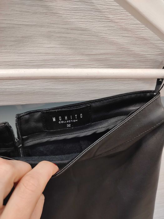 Spódnica ołówkowa czarna skórzana mohito s/m