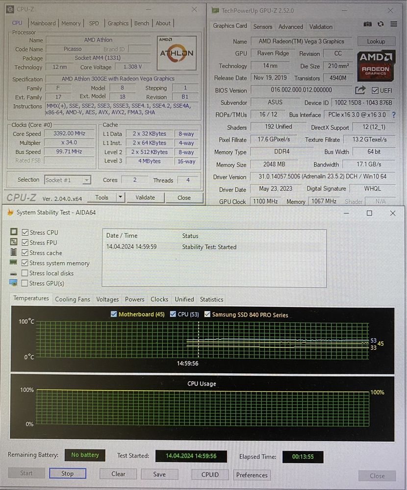 Спритний процесор AMD Athlon 300GE AM4 - 2 ядра, 4 потока - Обмін