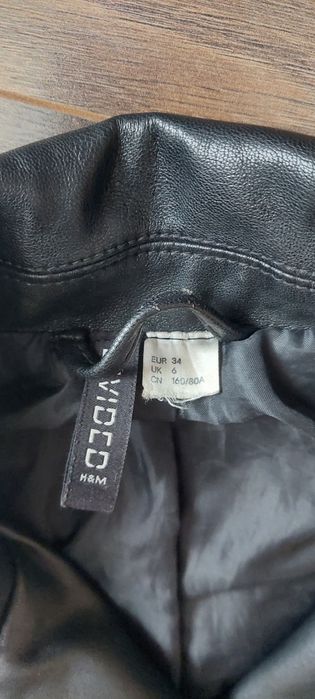 Kurtka ramoneska czarna ze sztucznej skóry H&M XS