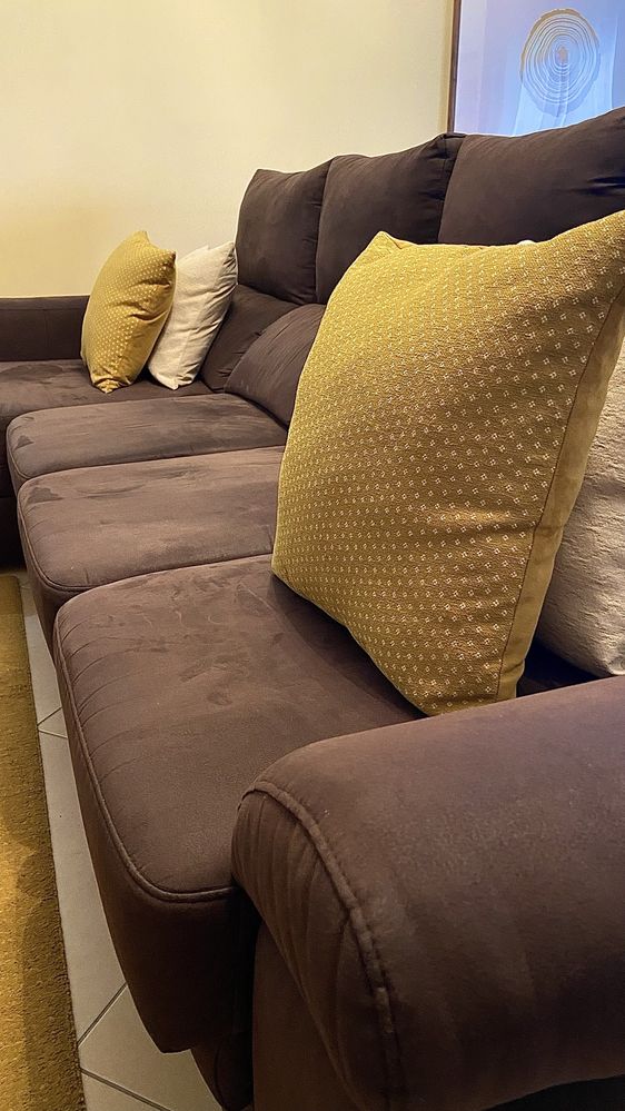 Chaise longue 4 lugares castanho