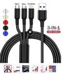 шнур для зарядки телефона 3в1 iOS - Micro USB - Type-C