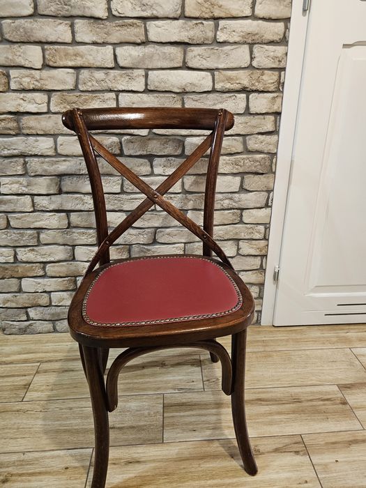 Krzesła drewniane crossback – komplet 6 sztuk