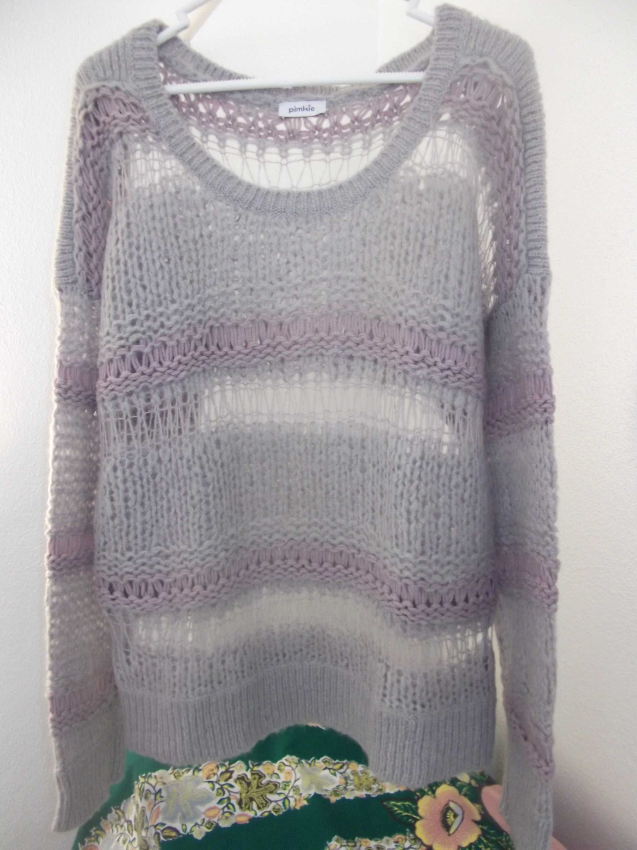 Camisola malha lilás cinzenta/Lilac & gray knit sweater - PIMKIE (M/L)