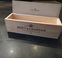 Drewniana oryginalna skrzynia na szampana Moet Chandon