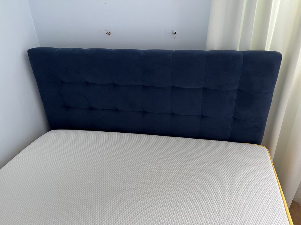 Senpo łóżko bravo kontynentalne tapicerowane i materac eve sleep 140