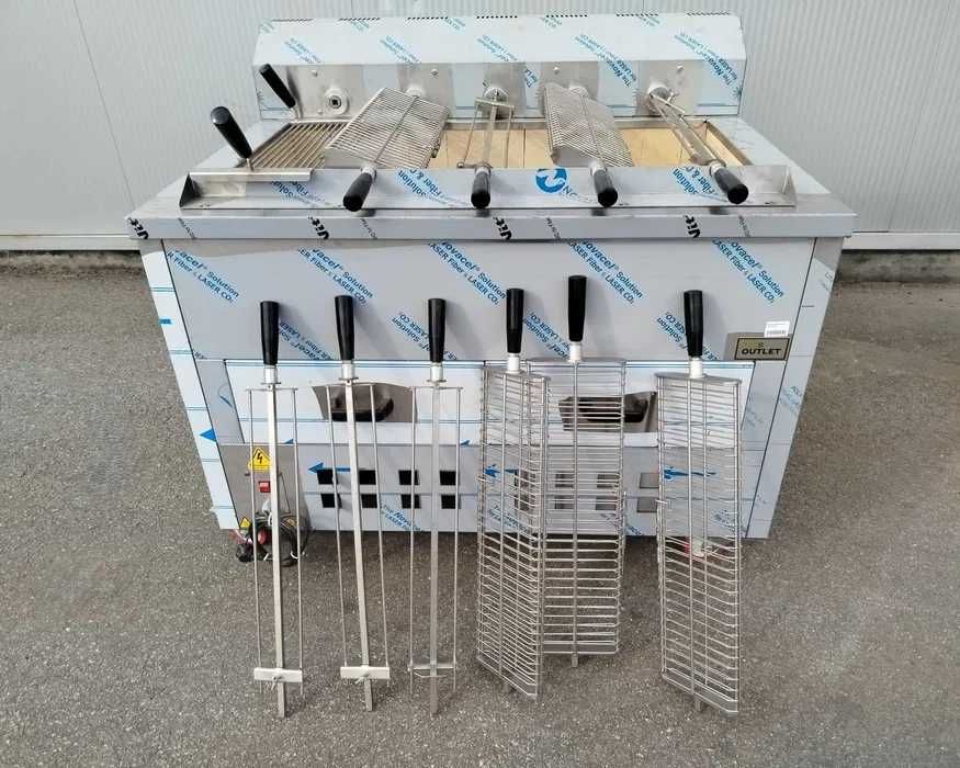 Churrasqueira a Carvão com Espetos Rotativos