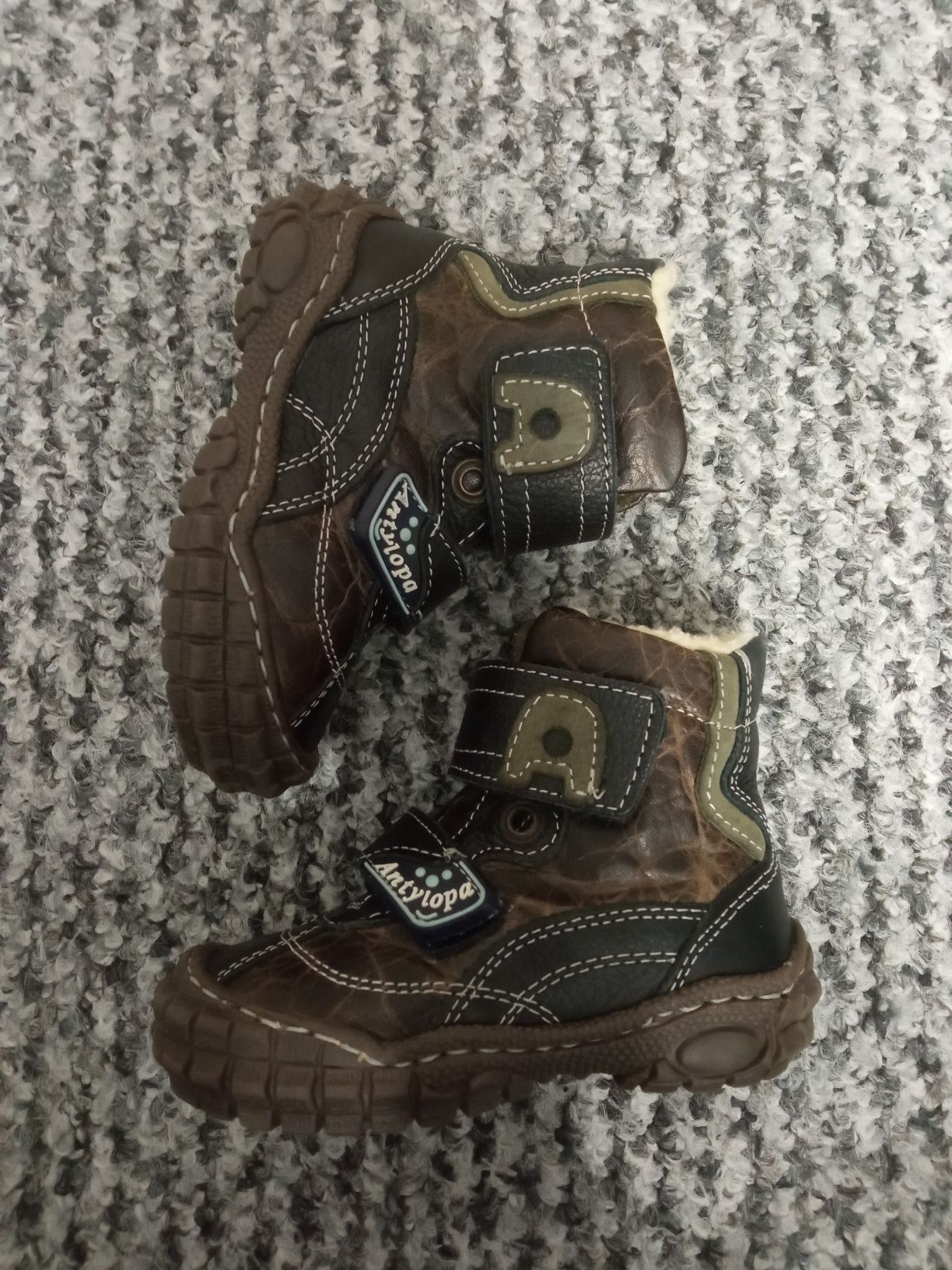 Buty zimowe ocieplane dla chłopca Antylopa skóra naturalna roz.21